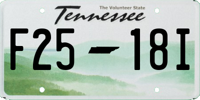 TN license plate F2518I