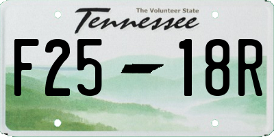 TN license plate F2518R