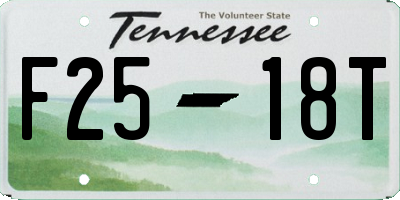 TN license plate F2518T