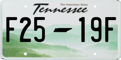 TN license plate F2519F