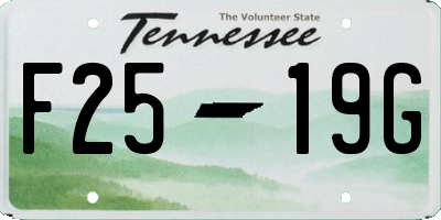 TN license plate F2519G
