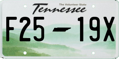TN license plate F2519X
