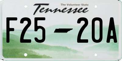 TN license plate F2520A