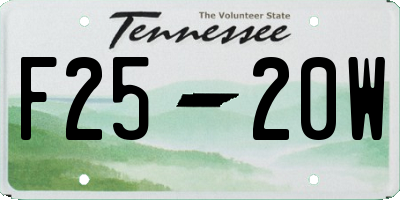 TN license plate F2520W