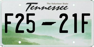 TN license plate F2521F