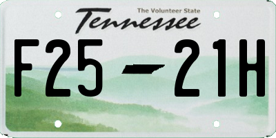 TN license plate F2521H