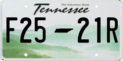 TN license plate F2521R