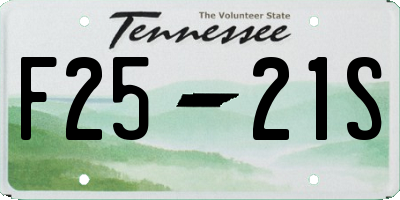 TN license plate F2521S