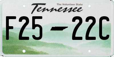 TN license plate F2522C