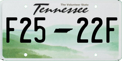 TN license plate F2522F