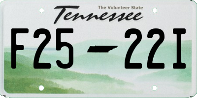 TN license plate F2522I