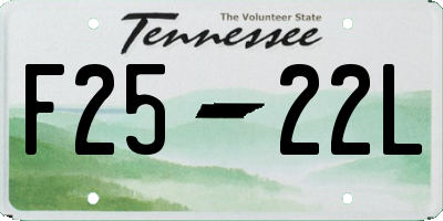 TN license plate F2522L