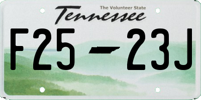 TN license plate F2523J