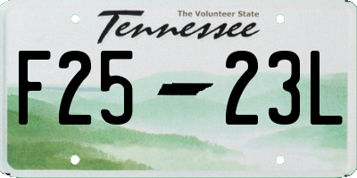 TN license plate F2523L