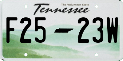 TN license plate F2523W