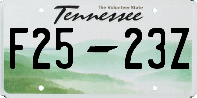 TN license plate F2523Z