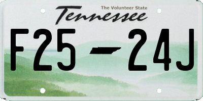 TN license plate F2524J