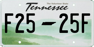TN license plate F2525F