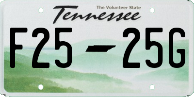 TN license plate F2525G