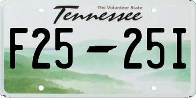 TN license plate F2525I
