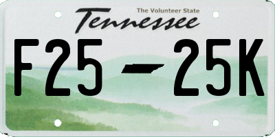 TN license plate F2525K