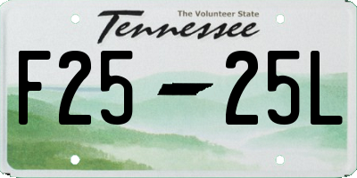 TN license plate F2525L