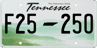 TN license plate F2525O