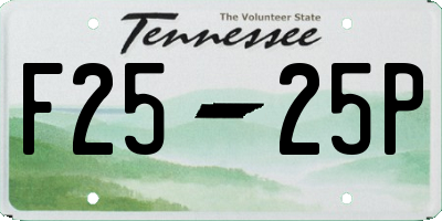 TN license plate F2525P
