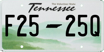 TN license plate F2525Q