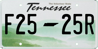 TN license plate F2525R
