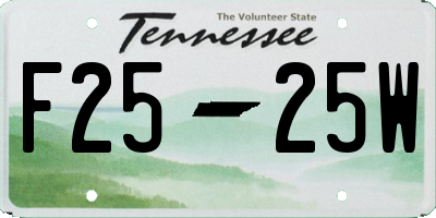 TN license plate F2525W