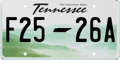 TN license plate F2526A