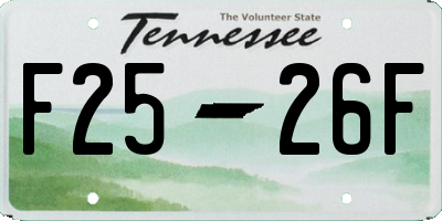 TN license plate F2526F