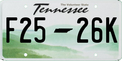 TN license plate F2526K