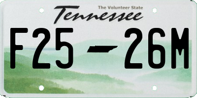 TN license plate F2526M