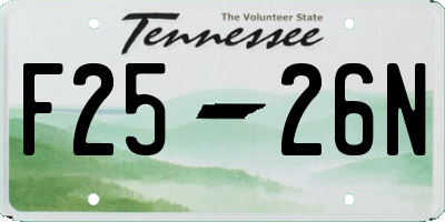 TN license plate F2526N