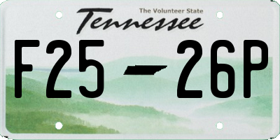 TN license plate F2526P