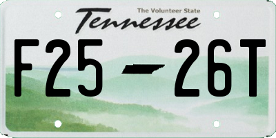 TN license plate F2526T