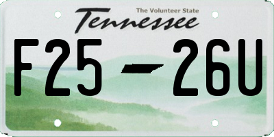 TN license plate F2526U