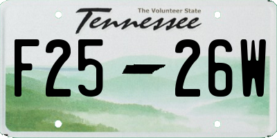 TN license plate F2526W