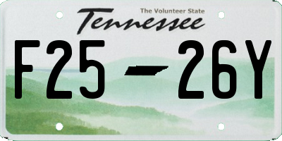 TN license plate F2526Y