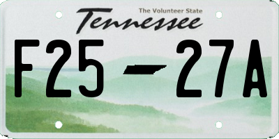 TN license plate F2527A