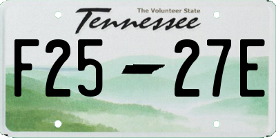 TN license plate F2527E