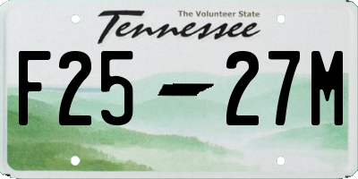 TN license plate F2527M