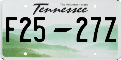 TN license plate F2527Z