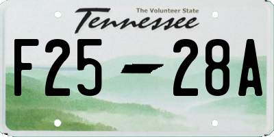TN license plate F2528A