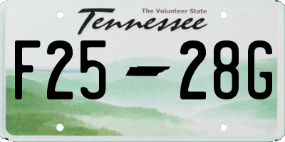 TN license plate F2528G