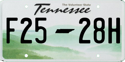 TN license plate F2528H