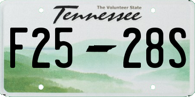 TN license plate F2528S