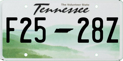 TN license plate F2528Z